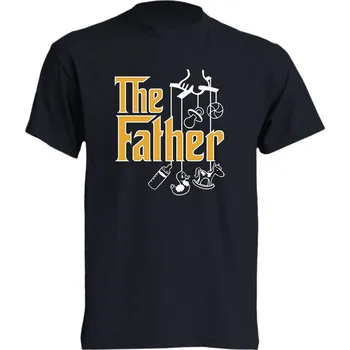 levne-bavlnene-tricko-potisk-kmotr-otec Barva: Black -černá, velikost: 4XL