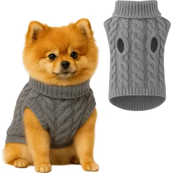 Obleček pro psa Interlook Měkký elastický svetr pro psa nebo kočku | velikost M | šedá | PET-014M-GREY