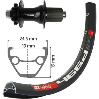 Ráfek na kolo OEM zadní zapletené kolo 29' XLC 6int 142x12 mm DT Swiss D466 (černá)
