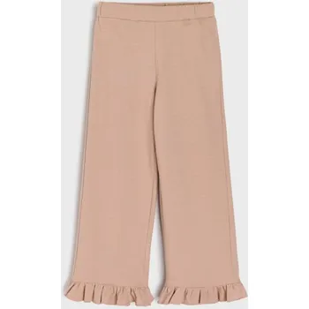 Dívčí kalhoty Sinsay - Tepláky z french terry s volánem - béžová - 667AV-80X - 667AV-80X-116