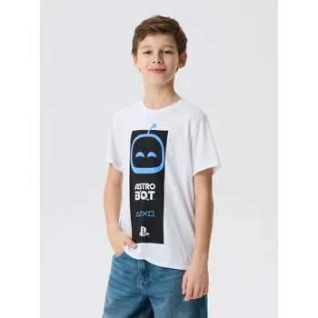 Sinsay - Bavlněná košilka s potiskem PlayStation - bílá - 723GJ-00X - 723GJ-00X-158