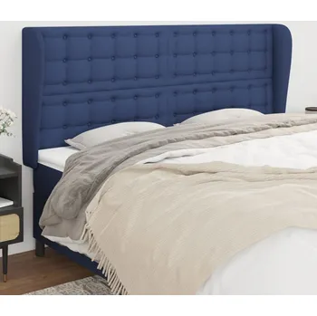 Čelo postele typu ušák modré 183x23x118/128 cm textil IM_3118410