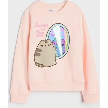 Dětská móda Sinsay - Mikina s kulatým výstřihem s potiskem Pusheen the Cat - pastelová růžová - 359DN-03X - 359DN-03X-134