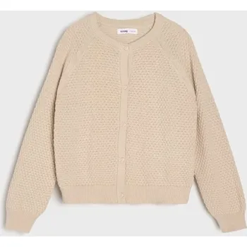 Oblečení a móda Sinsay - Bavlněný svetr se zapínáním na knoflíky - béžová - 681DY-80X - 681DY-80X-128