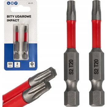 Bit Rázový bit TORX T20, délka 50 mm, sada rázových bitů 2 kusy LSP