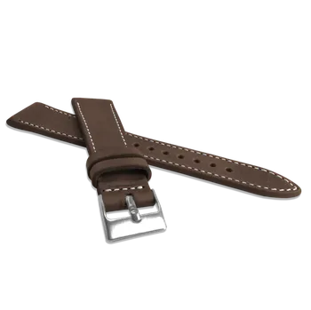 Řemínek na hodinky LAVVU Přírodně barvený tmavě hnědý řemínek NATURE z kůže Top Grain - 22 LSSUC22