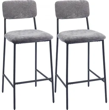 2 barové židle s podnožkou | šedé