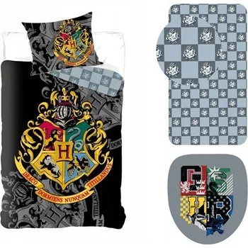 Prostěradlo Sada povlečení na peřinu, napínacího prostěradla a napínacího prostěradla s erbem Harryho Pottera