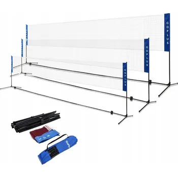 Volejbalová síť SILNÁ SÍŤ NA VOLEJBAL, BADMINTON, TENIS PŘENOSNÁ 4,2M S NASTAVENÍM