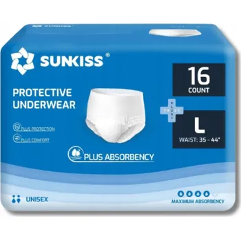 Inkontinenční kalhotky Plenkové Kalhotky pro dospělé Inkontinenční kalhotky Poporodní kalhotky L 16 ks Bez latexu