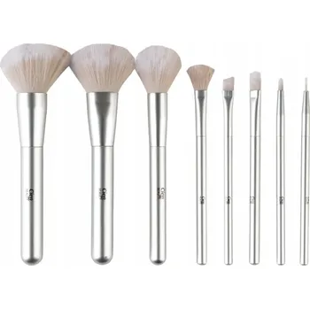 Kosmetický štětec 29. Sada štětců na make-up 9 kusů (stříbrná)