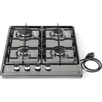 Varná deska Přenosný vařič Ravanson K-04BNG černý plynový se 4 hořáky