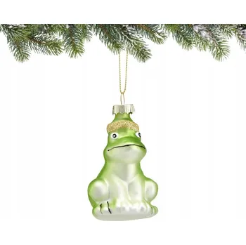 Vánoční dekorace VILLA ITALIA Vánoční Koule skleněná, zelená, zdobená 8 cm