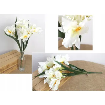 umělá květina Kytice 2 ks KOSATEC výška 50 cm, 5 stonků (květ 12 x 6 cm) KRÉMOVÁ MD-024A