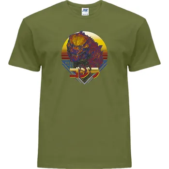 Pánské tričko levne-bavlnene-tricko-potisk-Godzila Barva: Amazonia green - amazonská zelená, velikost: L