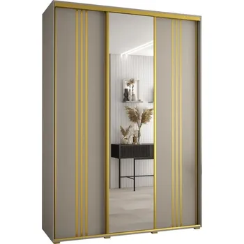 Šatní skříň Posuvná skříň se zrcadlem Dakota 7 170 45 hloubky - Abiks Meble Kašmírová / Zlatá 170x235.2 cm