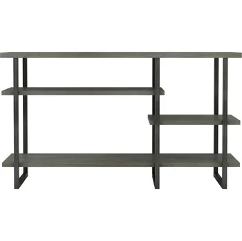 regál Konzolový stolek na kovových rámech do obývacího pokoje Flow - Livin Hill Písková / Matná Černá 140x80 cm