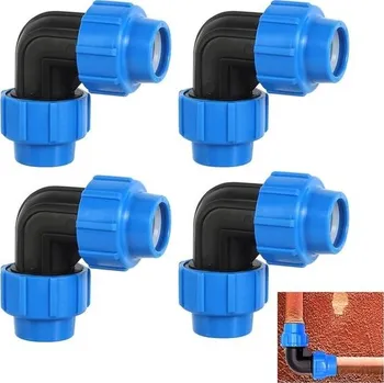 Vodovodní potrubí Tvarovka z PE potrubí gvivej, 4 kusy, tvarovka pro pitnou vodu 25 mm, tvarovka z PE potrubí, koleno