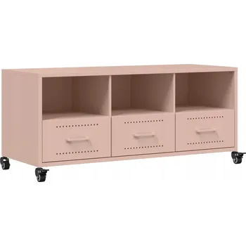 Televizní stolek TV stolek, růžový, 100,5x39x43,5 cm, ocel