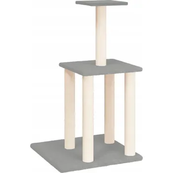Víceúrovňový škrabací strom pro kočky, světle šedý, 47,5 x 47,5 x 85,5 cm