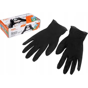 Vyšetřovací rukavice Ravi Nitrilové rukavice černé M 100 Ks