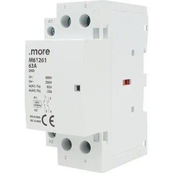Stykač Modulární stykač na lištu 1-fázový 2P 63A 230V AC 2Z 0R/2NO 0NC MORE ECOLIGHT