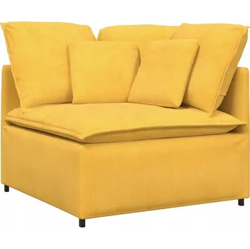 Pohovka Modulární Rohová Pohovka s Polštáři Světle Žlutá 100 cm