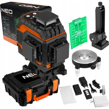 Měřící laser NEO 75-140 Laser 3D 12 linií zelený kufr zaměřovací kotouč nabíječka