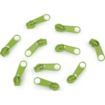 Zip Jezdec ke spirálovým zipům No 3 pro metráž typu POL, malé, 234/150343 zelená sv.