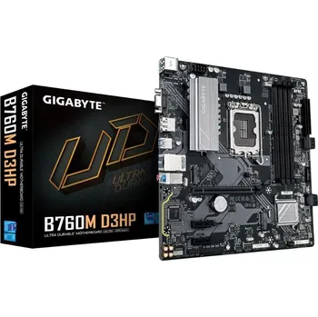 Základní deska GIGABYTE MB Sc LGA1700 B760M D3HP, Intel B760, 4xDDR5, 1xDP, 1xHDMI, 1xVGA, mATX