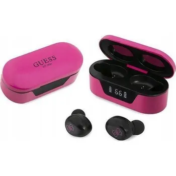 Sluchátka Guess True Wireless Stereo Earphones, růžová Guess True Wireless Classic bezdrátová sluchátka, vynikají skvělým zvukem, ergonomickým tvarem a dotykovým ovládáním