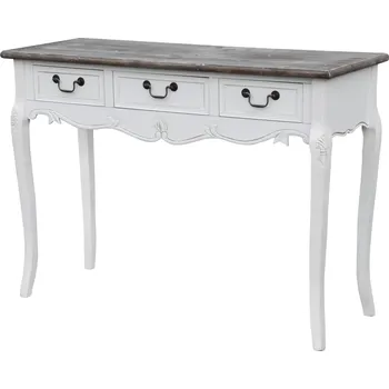 Toaletní stolek Konyolový stolek Rimini White - Livin Hill Bílá / Tmavý dub 110x78 cm