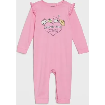 Sinsay - Bavlněný kojenecký overal Hello Kitty - begóniová - 504GK-31X - 504GK-31X-62