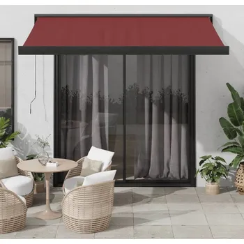 Markýza vidaXL Kazetová markýza s ručním ovládáním 500 x 300 cm [3052671] Barva: Vínová