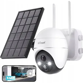 IP kamera Venkovní otočná IP WiFi kamera 4K 5MP ZOOM Solární DETEKCE POHYBU 64GB