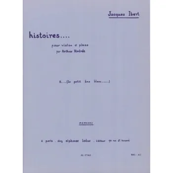 Jacques Ibert: Le Petit Ane Blanc (noty na housle, klavír)