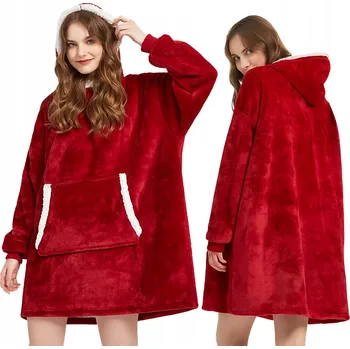 Podprsenka TEPLÁ MIKINA DEKA OVERSIZE MIKINOVÁ DEKA 2V1 SILNÁ XXL