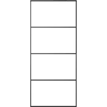 Interiérové dveře Posuvné hliníkové dveře černé 90 x 205 cm, sklo ESG, 20 mm