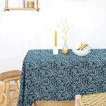 Today Ubrus na obdélníkový stůl, 240 x 140 cm, tmavě modrý s květinovým vzorem
