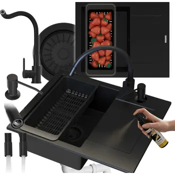 Granitový dřez Jednokomorový granitový dřez Granitan Bello, černý