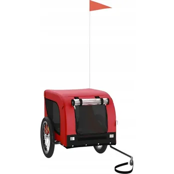Přívěsný vozík pro psa Červeno-černý vozík za kolo pro zvířata, 124 x 65 x 66 cm