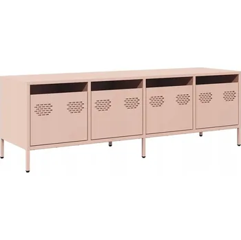 Televizní stolek TV stolek, růžový, 135x39x43,5 cm, ocel válcovaná za studena