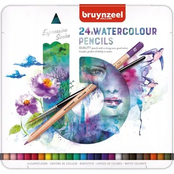 Pastelka Akvarelové PASTELKY BRUYNZEEL 24 barev v kovové krabičce