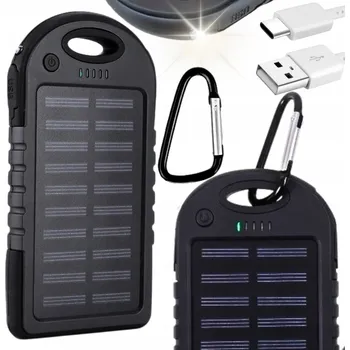 Powerbanka Solární Powerbanka 4000mAh s Svítilnou - Solární Nabíječka