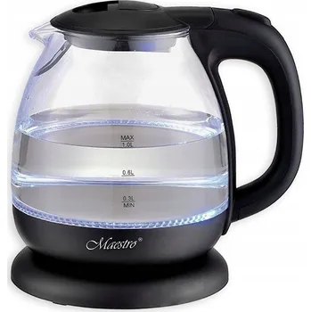 Rychlovarná konvice Skleněná rychlovarná konvice 1L 1100W černá MAESTRO MR-055