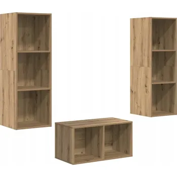 Televizní stolek Sada TV skříněk Dub řemeslný 37 x 37 x 107 cm