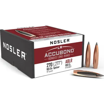 Příslušenství pro sportovní střelbu Střely Nosler ABLR .270 cal, dia .277, 165grs