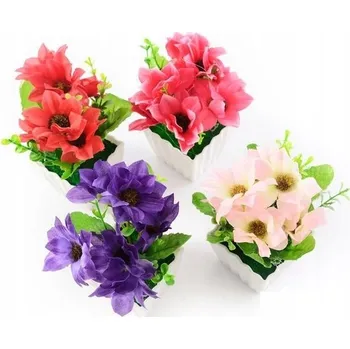 umělá květina UMĚLÉ KVĚTY V KVĚTINÁČI 15 cm různé