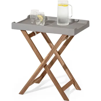 Konferenční stolek 690783 - Tchibo - Odkládací stolek s polycementovým podnosem - barva: šedá