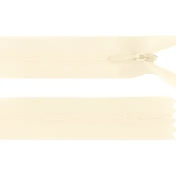 Zip Spirálový zip skrytý No 3 délka 30 cm dederon, malé, 103 krémová světlá